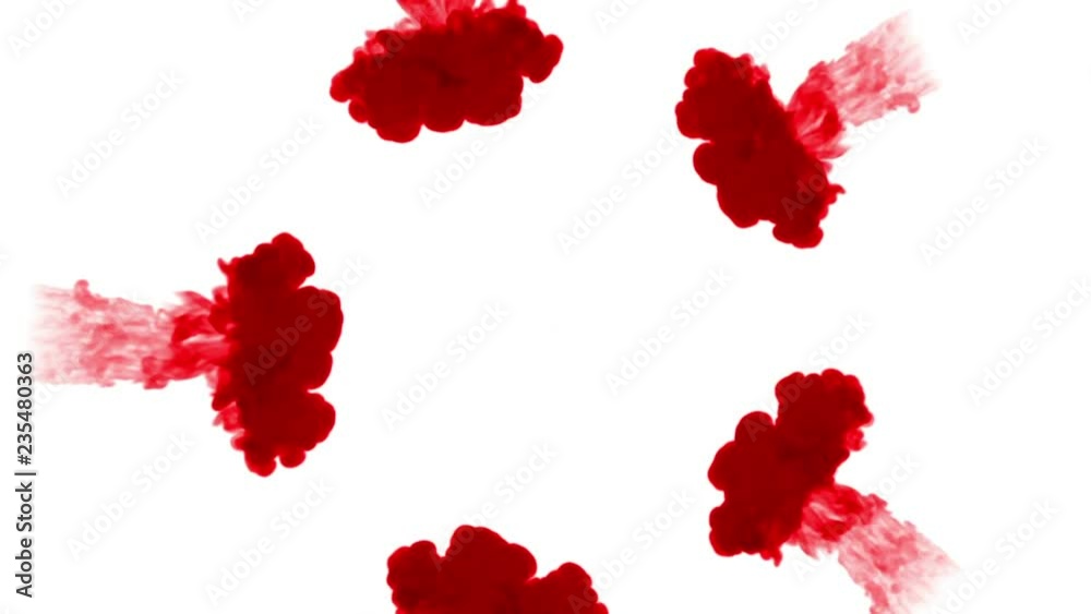 red ink on a white background dissolves in water. beautiful effect modeled on a computer. 3d render with luma matte for use as an alpha channel for visual effects. circular structure 2 red ink on a white background dissolves in water. beautiful effect modeled on a computer. 3d render with luma matte for use as an alpha channel for visual effects. circular structure 2