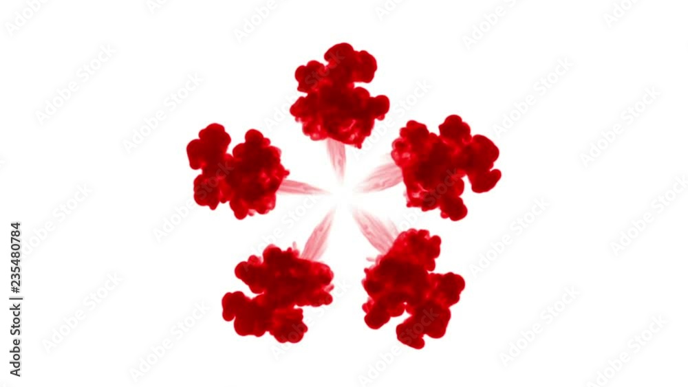 red ink on a white background dissolves in water. beautiful effect modeled on a computer. 3d render with luma matte for use as an alpha channel for visual effects. circular structure 5 red ink on a white background dissolves in water. beautiful effect modeled on a computer. 3d render with luma matte for use as an alpha channel for visual effects. circular structure 5