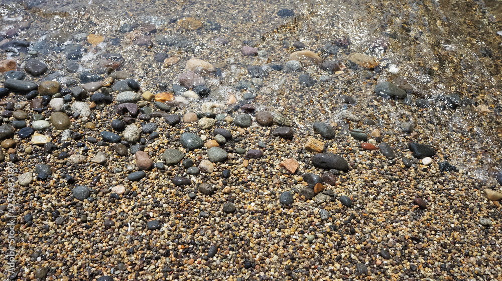 Water edge and pebbles