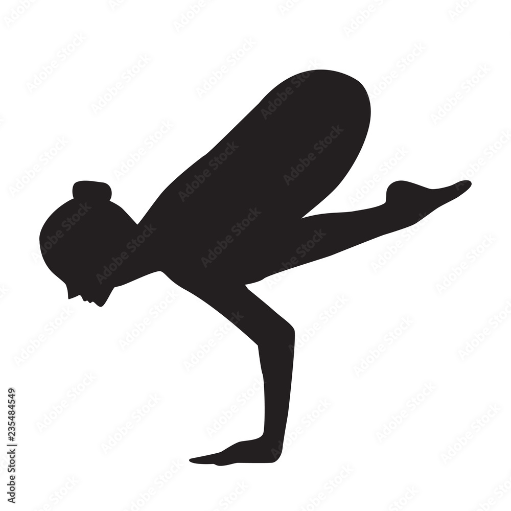 Girl yoga silhouette. It can be used as - logo, pictogram, icon, infographic element.