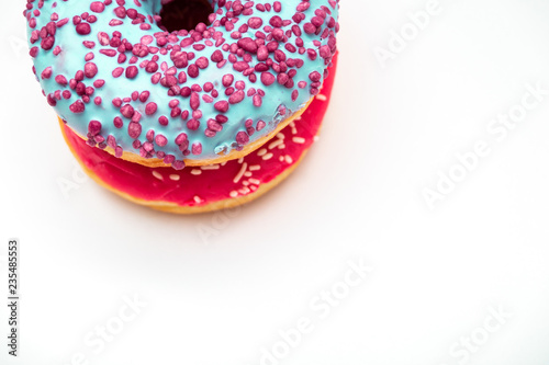 donuts on a white background and space for text