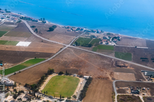 Top view of a Pervolia village, Cyprus