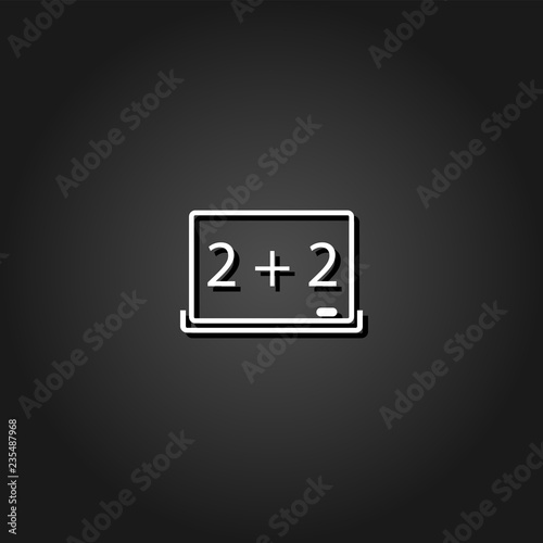 Whiteboard icon flat. Simple White pictogram on black background with shadow. Vector illustration symbol