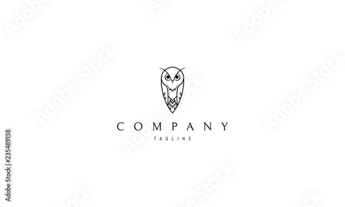 Owl line vector logo image