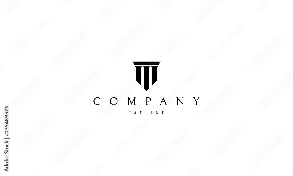 Three columns vector logo image