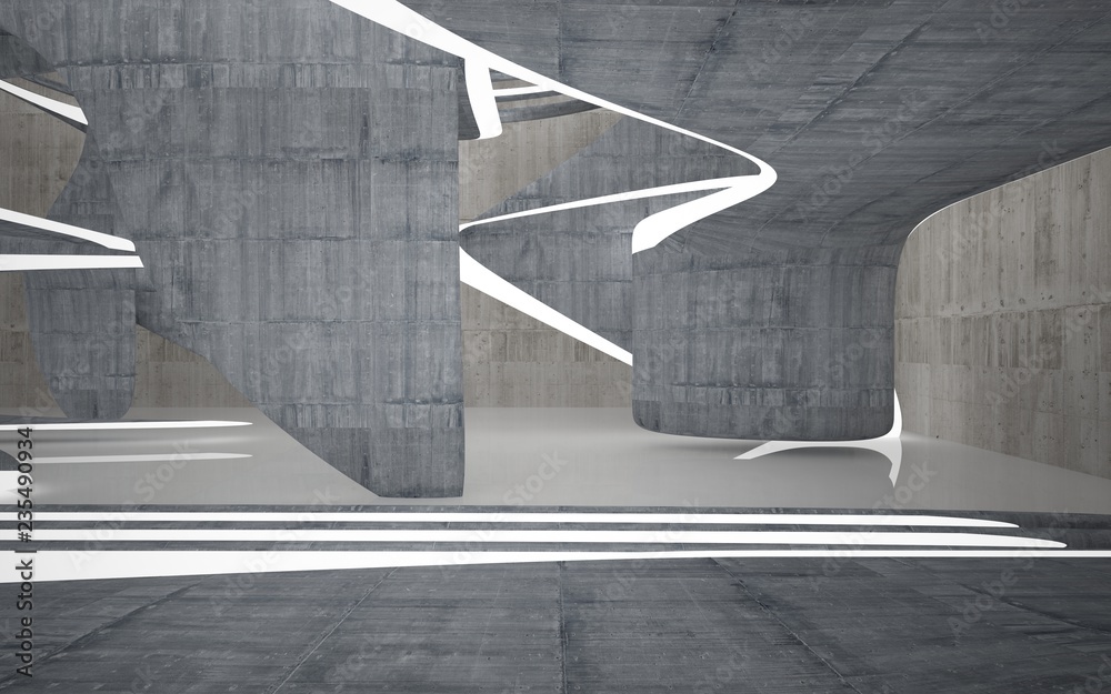 Empty dark abstract concrete smooth interior . Architectural background. 3D illustration and rendering Empty dark abstract concrete smooth interior . Architectural background. 3D illustration and rendering