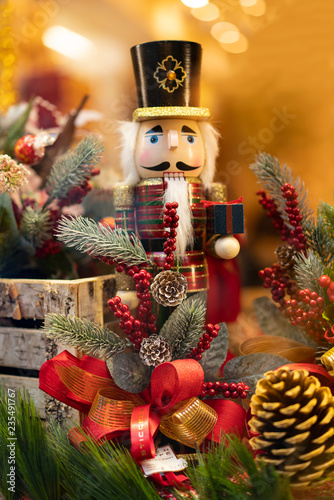 Christmas background with nutcracker