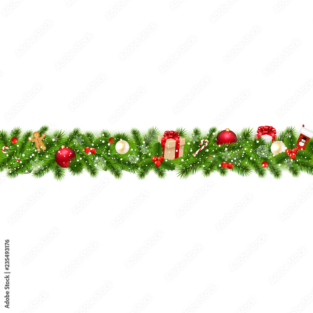 Christmas Border With Gift Box Christmas Border With Gift Box