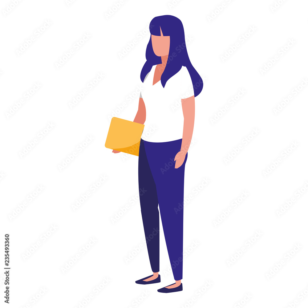 young woman with folder young woman with folder