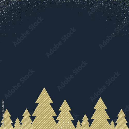Happy Christmas Postcard With Firtree