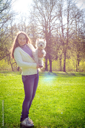woman with terrier
