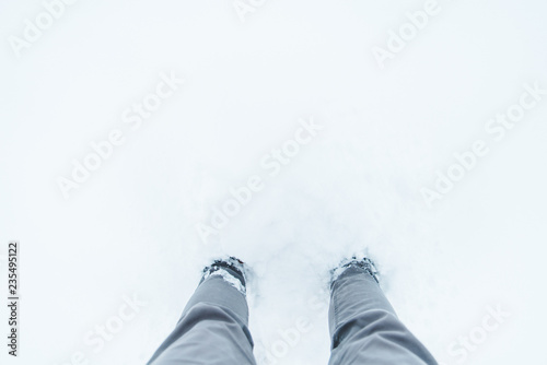 legs in snow close up