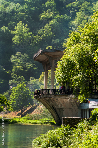 Psyrtskha railway station in the afternoon, Abkhazia photo