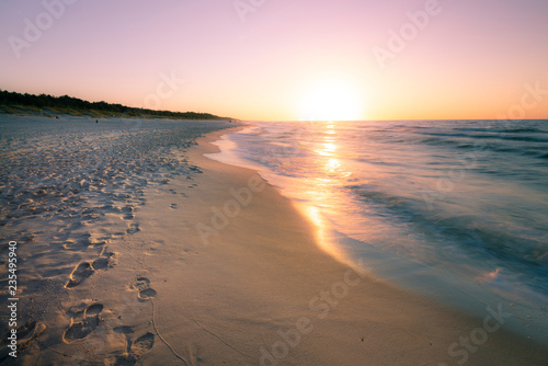 Fototapeta Naklejka Na Ścianę i Meble -  Sunset at the Baltic Sea Beach