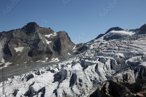 gletscher in der Schweiz in Saas Fee im Sommer