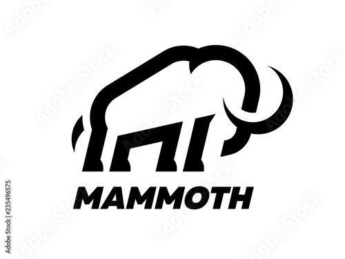Mammoth line logo design template. Vector illustration.
