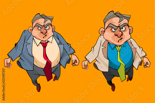 cartoon angry man in a suit with tie