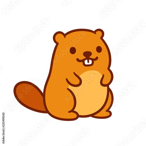 Cute cartoon beaver