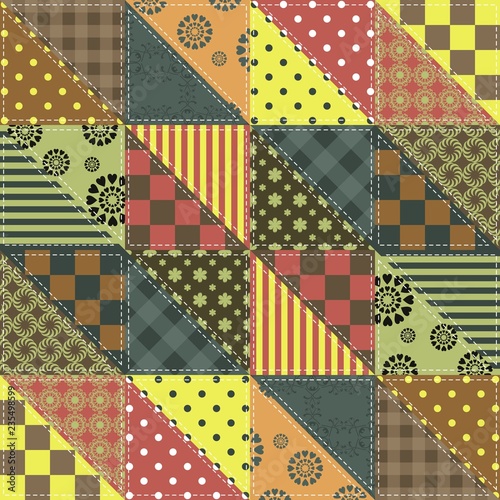 patchwork background with different patterns