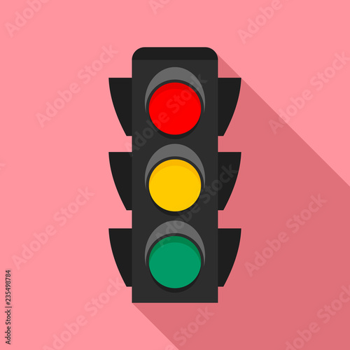 City traffic lights icon. Flat illustration of city traffic lights vector icon for web design