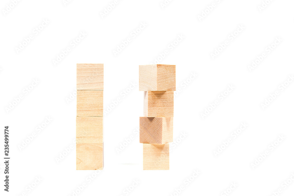 Light yellow wooden cubes on white background. Isolated on white. Business, finance, education Light yellow wooden cubes on white background. Isolated on white. Business, finance, education