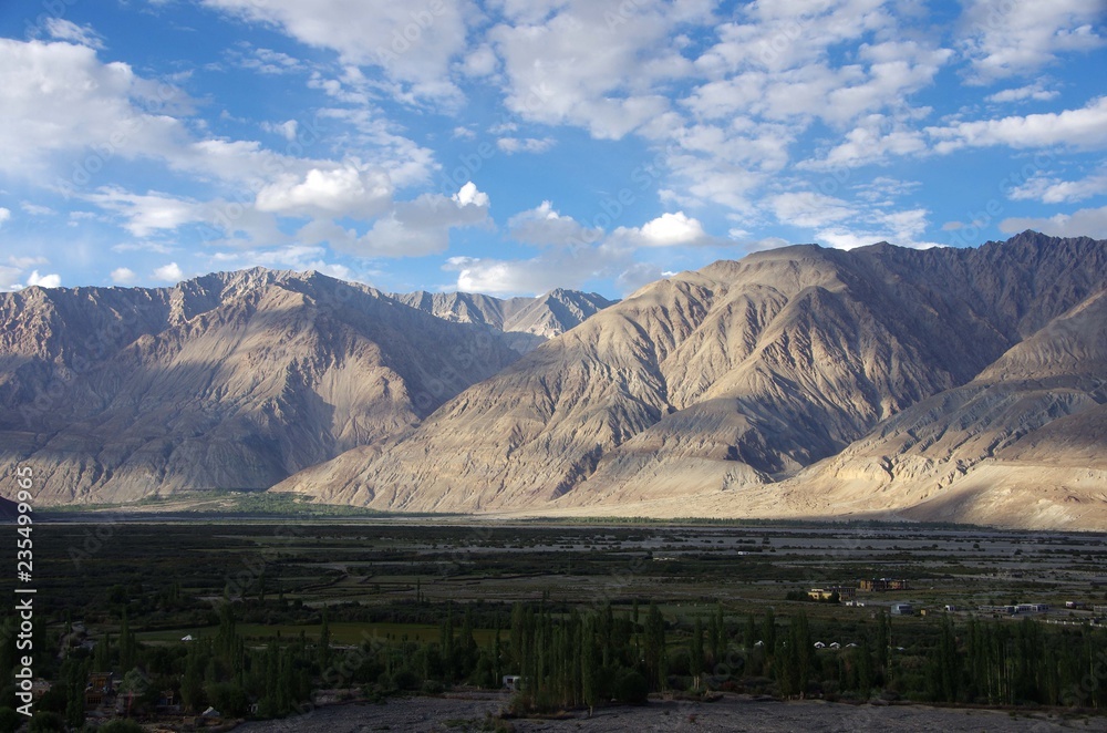 Landscape in the Nubra valley in Ladakh, India