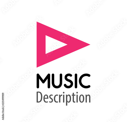 Music logo pink color. Pink...