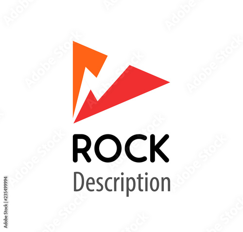 Free Download Rock music logo - Emblem with Lightning for Rock music company, group and association. - GFXLoad