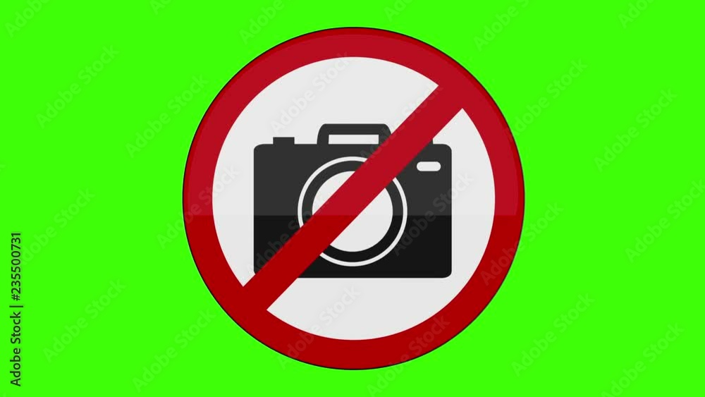 Sign Camera Prohibited Green Screen Sign Camera Prohibited Green Screen