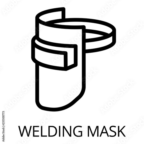 Welding mask icon. Outline welding mask vector icon for web design isolated on white background
