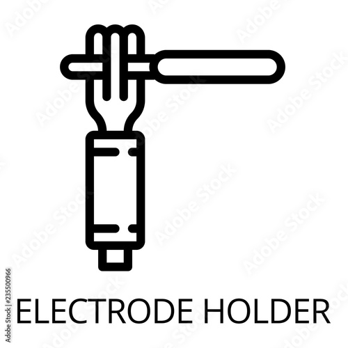 Electrode hand holder icon. Outline electrode hand holder vector icon for web design isolated on white background