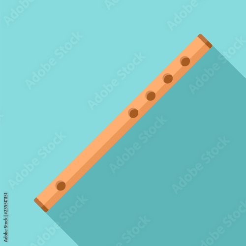 Wood flute icon. Flat illustration of wood flute vector icon for web design