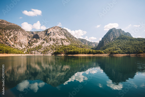 Fototapeta Naklejka Na Ścianę i Meble -  Manavgat Dam Between Beautiful Mountains, Turkey