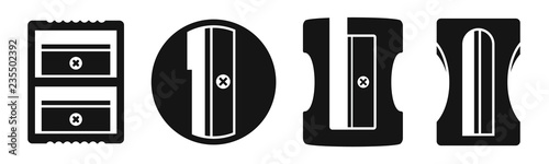 School sharpener icon set. Simple set of school sharpener vector icons for web design on white background