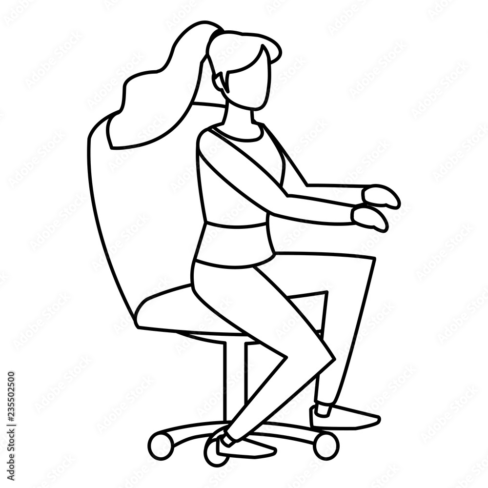 Obraz premium young woman sitting in armchair