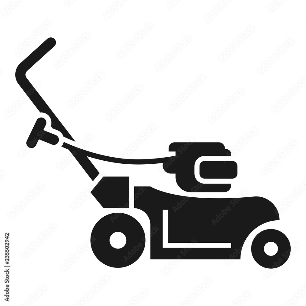 Rotary grass cutter icon. Simple illustration of rotary grass cutter vector icon for web design isolated on white background Rotary grass cutter icon. Simple illustration of rotary grass cutter vector icon for web design isolated on white background