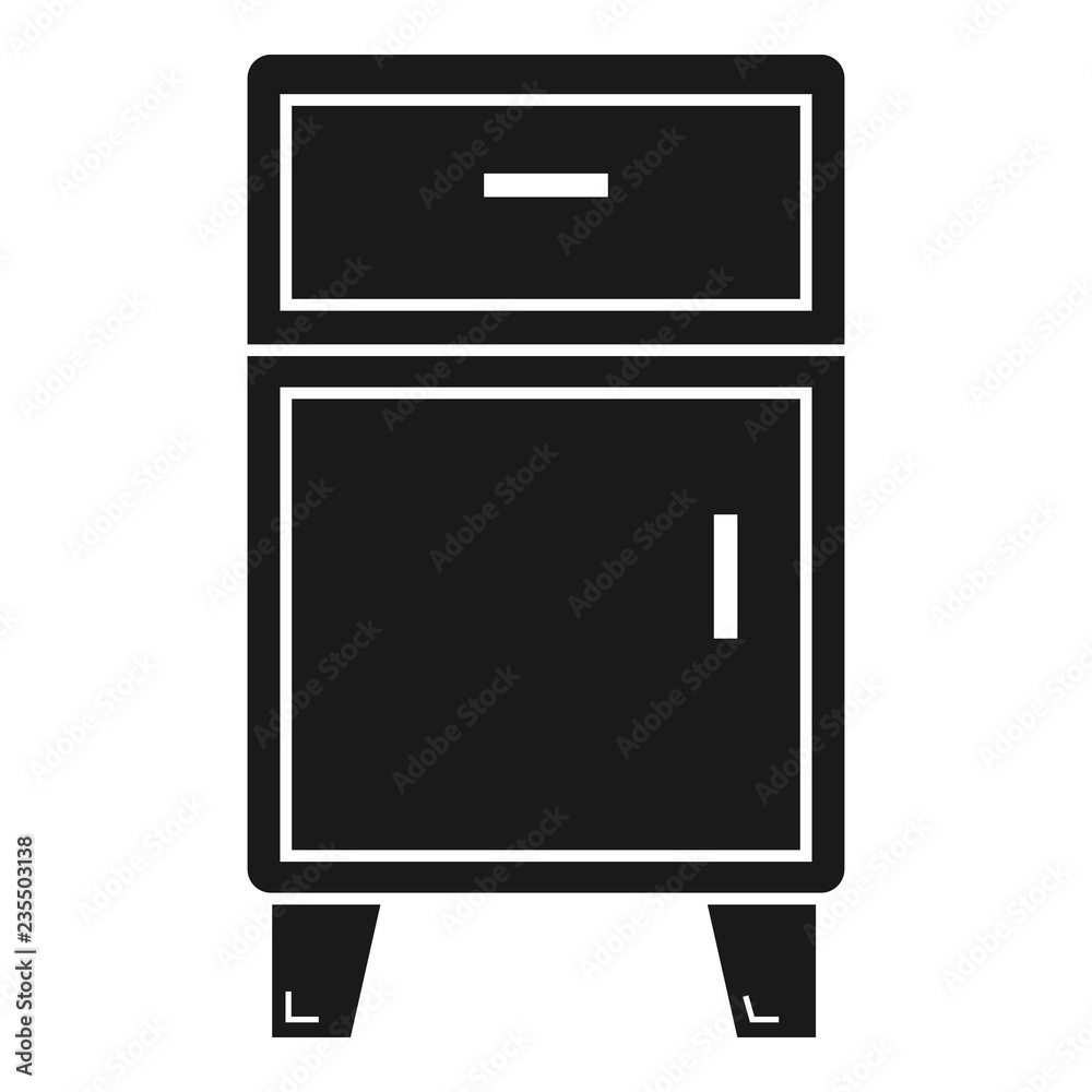 Modern nightstand icon. Simple illustration of modern nightstand vector icon for web design isolated on white background Modern nightstand icon. Simple illustration of modern nightstand vector icon for web design isolated on white background