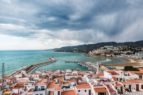 Aerial view of the fortified city of Peniscola