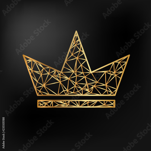 Shiny Golden crown knitted triangular ornament