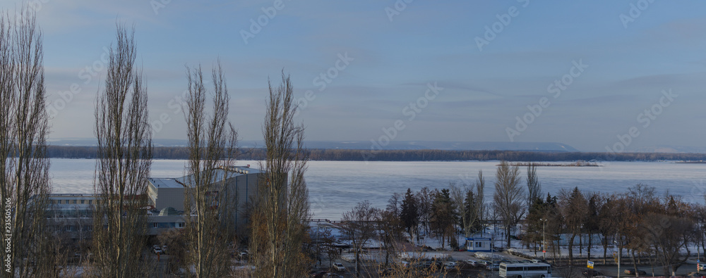 The Volga river in the winter