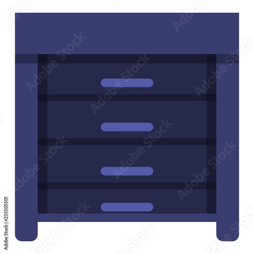 Blue nightstand icon. Cartoon of blue nightstand vector icon for web design isolated on white background