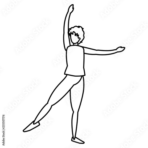 young man practicing exercice