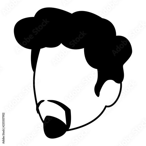 young man with beard head character