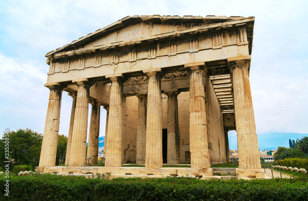 View of Temple of Hephaestus in Athens, Greece. View of Temple of Hephaestus in Athens, Greece.