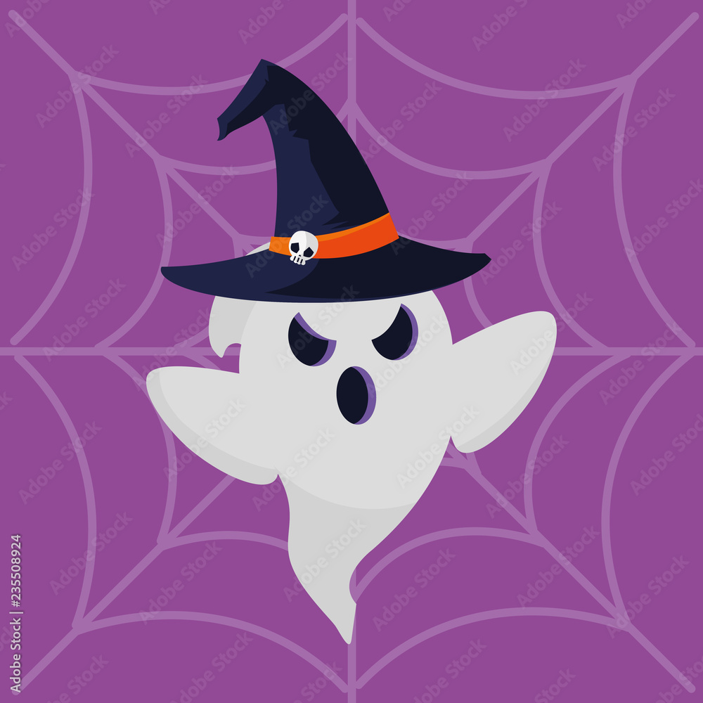 happy halloween ghosts with spiderweb happy halloween ghosts with spiderweb
