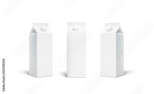 Blank white rex juice or milk pack lid mockup set photo