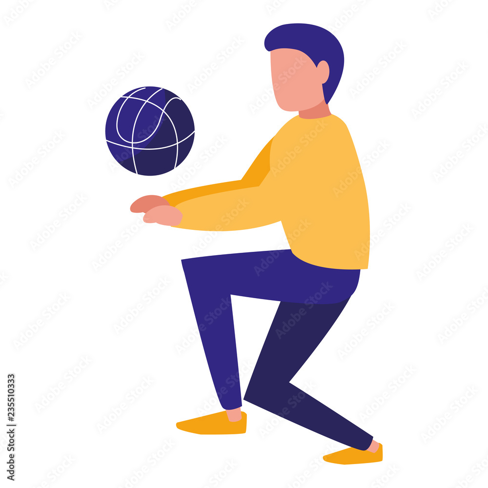 Fototapeta premium young man playing volleyball