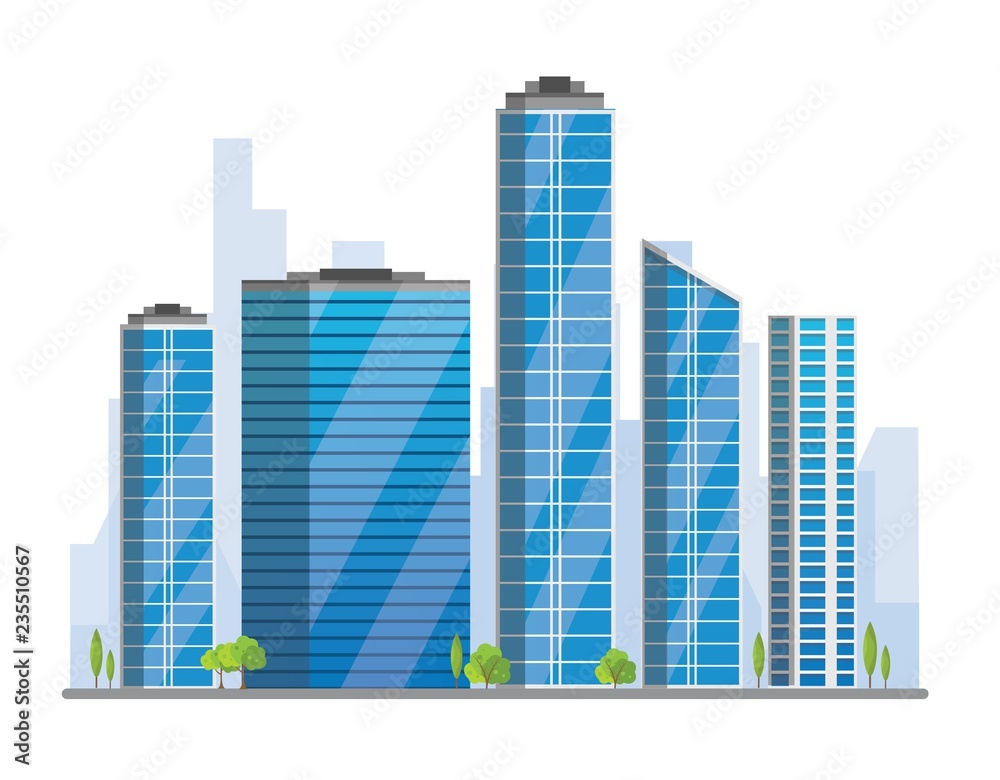 City skyline urban park background vector elements illustration and environmental eco.