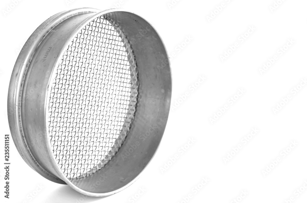 Stainless steel sieve for soil analysis