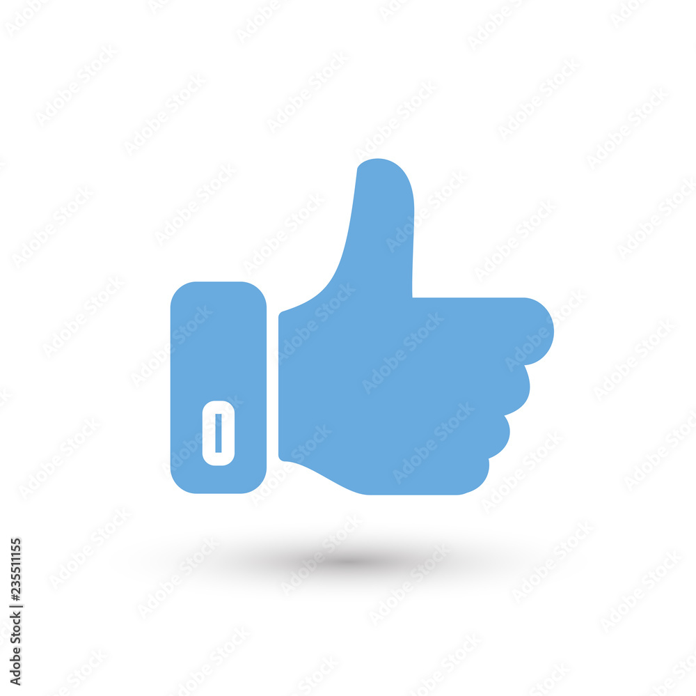 Social media thumb up color icon on white background Social media thumb up color icon on white background